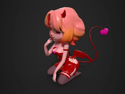 Modern game character Witch 3d model