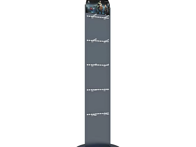 Tall Vertical Display Shelf With Multiple Shelves For Retail Product 3d model