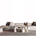 Modern Sofa Coffee Table Combo Fabric Sofa 3d model