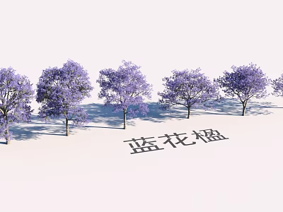 Serene Garden Landscape With Jacaranda Trees Purple Blooms And Natural Scenery 3d model