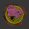 Floating Island Scene With Purple Flowering Tree Green Grass And Rock Base