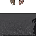Women 3D Models in Black and White Sleeveless Tops Black Skirts Red Shoes