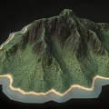 Natural Island Landscape With Lush Green Mountain Peaks And Coastal Shoreline