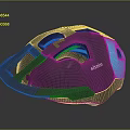 Modern ASTM Gray Bicycle Helmet With Blue Luminous Accents And Ventilation Holes