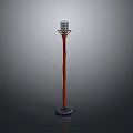 Classic Floor Standing Microphone With Red Stand And Silver Head