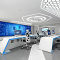 modern monitoring room 3d model