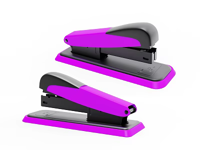 Two Purple And Black Staplers With Ergonomic Design For Office Use 3d model