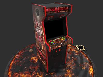 Mortal Kombat Arcade Machine Classic Entertainment Appliance With Retro Game Controls 3d model