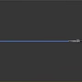 Blue Lightsaber With Metallic Handle And Glowing Blue Blade On Reflective Surface