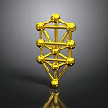 Golden Geometric Structure With Spherical Nodes And Connecting Lines