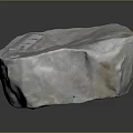 Natural Raw Stone Material Block With Measuring Ruler Showing Surface Texture And Dimensions 3d model