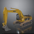 Yellow Crawler Excavator Vehicle With Heavy Duty Bucket And Track System