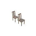 Wooden Frame Dining Chairs With Light Gray Fabric Seat And Vertical Backrest Slats
