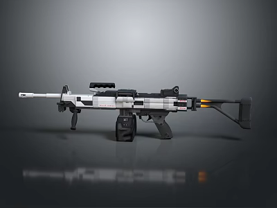 Modern Tactical Sniper Rifle With Scope Silencer And Futuristic Design Elements 3d model