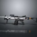 Modern Tactical Sniper Rifle With Scope Silencer And Futuristic Design Elements
