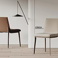 CESCA Modern Upholstered Dining Chairs with Slim Legs in Brown and Beige Tones