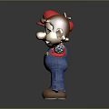 Mario Character 3D Model With Red Hat Blue Overalls And Outstretched Arms 3d model