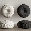 Modern Sofa Stool Ottoman Cushion Futon 3d model