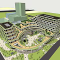Modern Multi Storey Office Building With Solar Panels Central Courtyard And Green Landscaping