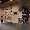 Modern Wine and Tobacco Store Interior With Illuminated Shelves And Product Displays