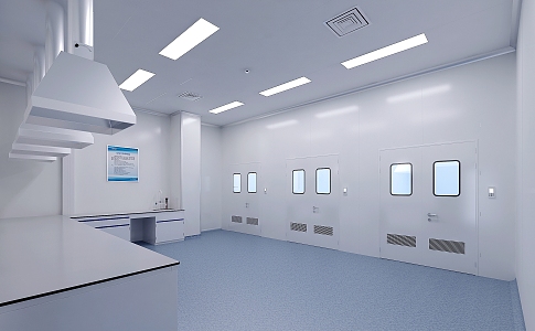 Purified ventilation room of pilot laboratory 3d model