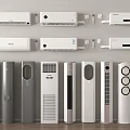 Air Conditioners And Fans Wall Mounted Floor Standing Modern Design Various Models In Home Interior Setup