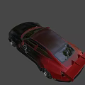 Black And Red Sports Car With Rear Spoiler And Sporty Design