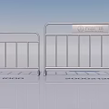 Sturdy Metal Fence With Horizontal Rails And Clear Size Measurement Indications