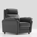Black Leather Single Sofa with Modern Sleek Design for Living Room