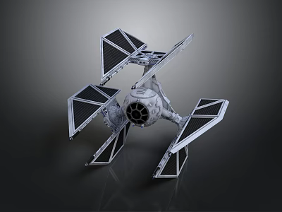 Orbital Spacecraft With Deployed Solar Panels And Central Module For Space Exploration 3d model