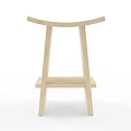Simple Natural Wood Stool With Curved Seat And Sturdy Leg Structure For Modern Home