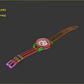 Luxury Wrist Watch With Brown Leather Strap And Silver Crystal Dial