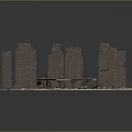 Miniature Urban Cityscape Model Featuring Tall Skyscrapers And Detailed Buildings