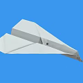 White Paper Airplane Flying Against Blue Background With Simple Design 3d model