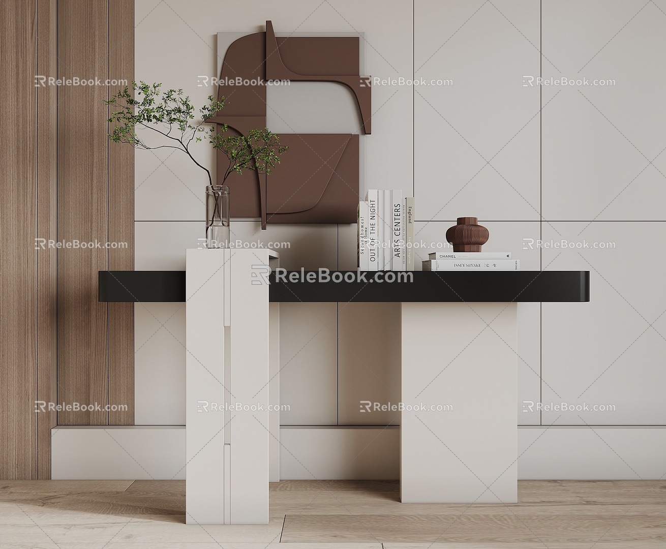 Modern end view table end view bar case 3d model