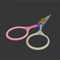 Golden Scissors With Polished Round Handles And Sharp Stainless Steel Blade