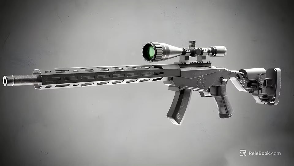 Modern Tactical Rifle With High Precision Scope And Ergonomic Grip Design 3d model