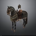 Ancient War Chariot With Decorative Armor And Horse Riding Equipment