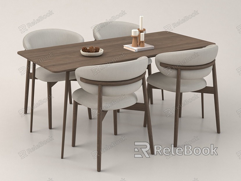 Dining table and chair combination model