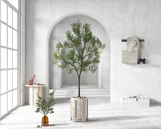 Modern potted plant combination 3d model