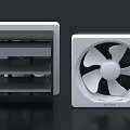 Modern Home Exhaust Fans With Grille Design And Rotating Fan Blades