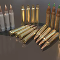 Bullet Rifle Bullet Machine Gun Bullet Ammunition Piercing Bullet Case Bullet Low Mold Low Face Bullet Simple Mold Game Bullet 3d model