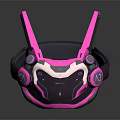 Modern Pink And Black VR Headset With Ergonomic Cushioned Straps Adjustable Design And Tech Features 3d model