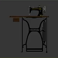 Vintage Sewing Machine With Metal Stand And Wooden Tabletop Classic Design