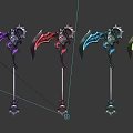 Death Scythe Devil's Blade Broad Sword Magic Weapon Partial Secondary Wind Hand-painted Weapon 3d model