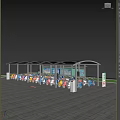 Outdoor Parking Shed For Electric Scooters With Multiple Colorful Vehicles And Sunshade