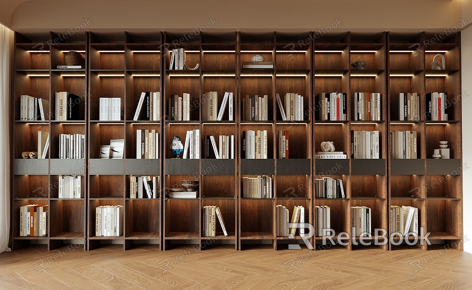 Bookcase Books Books Whole Wall Cabinet model