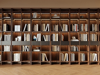 Bookcase Books Whole Wall Cabinet 3d model