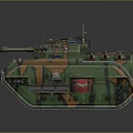 Modern Military Armored Tank With Camouflage Pattern And Turret Antenna