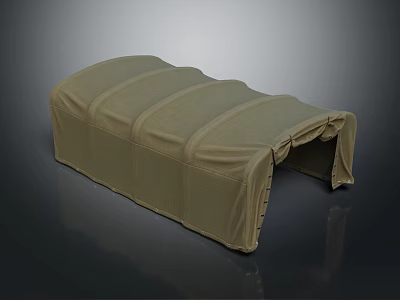 Olive Green Fabric Covered Bench Furniture With Wrinkled Design And Long Shape 3d model